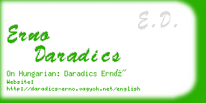 erno daradics business card